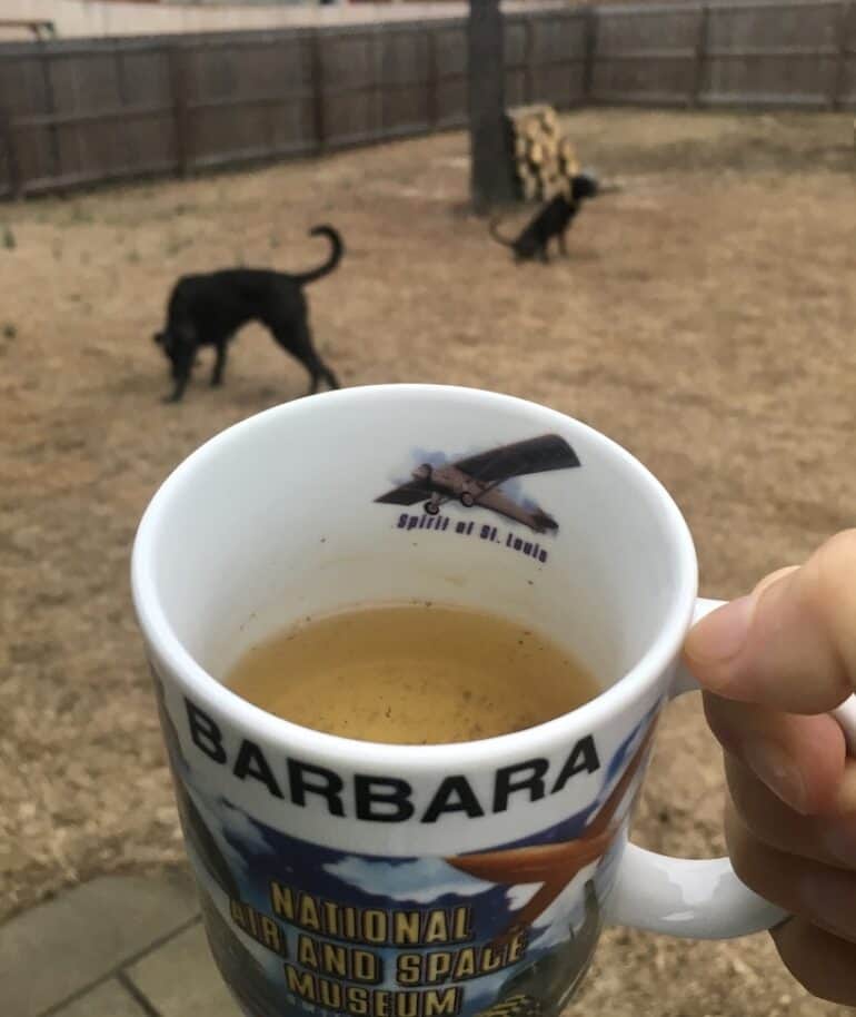 Enjoying a cup of homemade bone broth