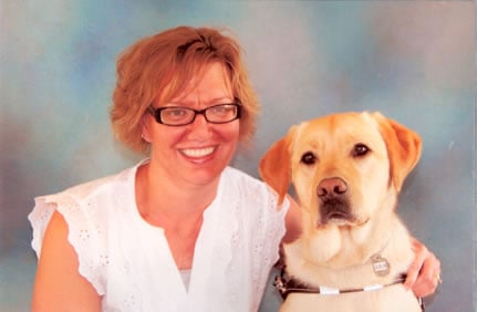 Liz and Dublin Guide Dog Team